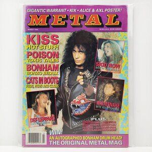 Metal Magazine KISS Zakk Wylde Poison Skid Row, Alice Cooper Axl Poster Mar 1990